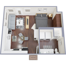 Studio - 406 sqft 310 floor plan